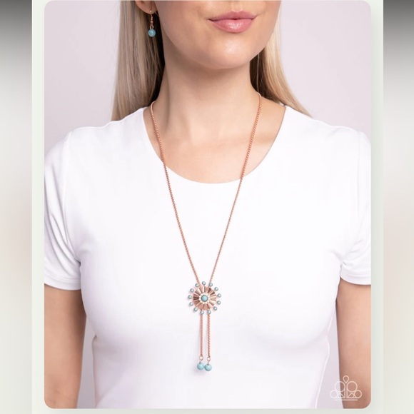 ⚪️🩵⚪️ “DESERT DALLIANCE” COPPER NECKLACE ~ PAPARAZZI❗️⚪️🩵⚪️ - Picture 2 of 6